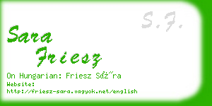 sara friesz business card